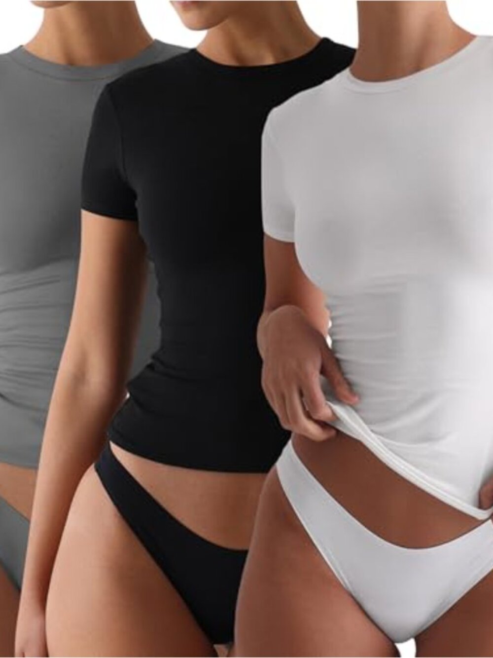 Women's Y2K Crop T-Shirt 75% Nylon 25% Spandex Basic Short Sleeve Workout Top